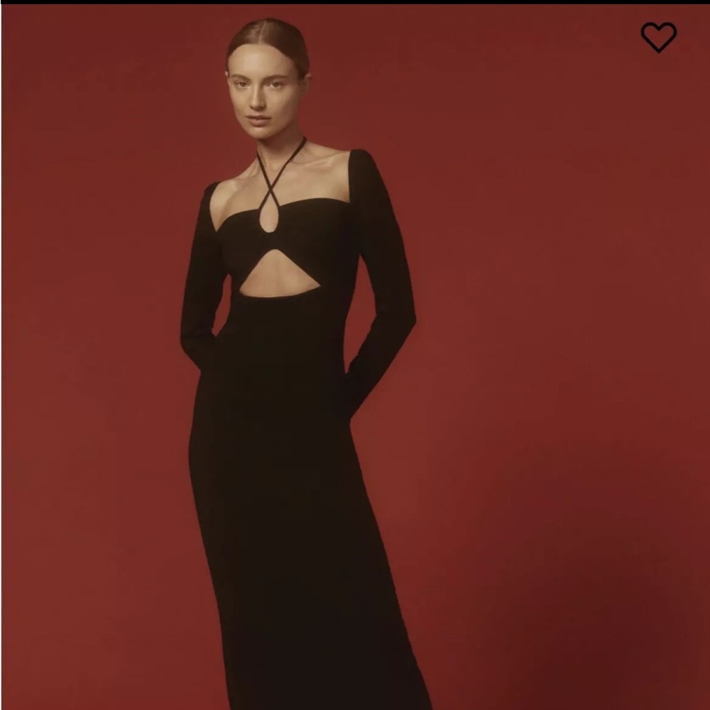 Reformation Alexei black knit dress